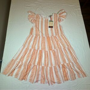 Flying Tomato Women's Dress with Orange White Stripes No Size‎ Measurements only